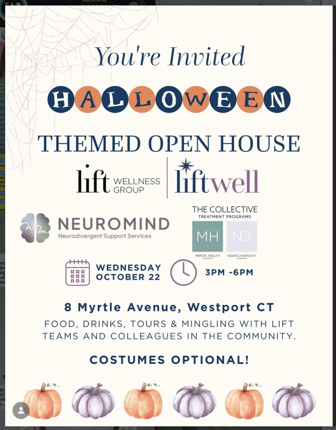 Halloween themed open house flyer