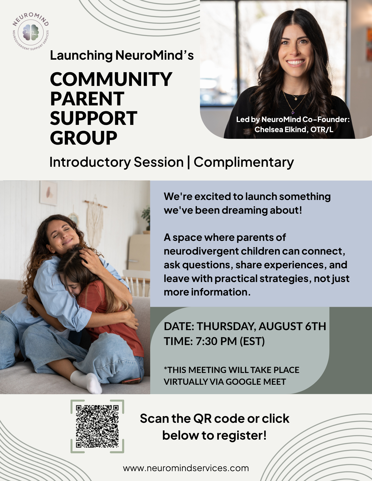 NeuroMind Parent Support Group flyer